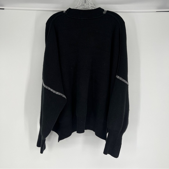 Tricia Fix x Free People Black Knit Exploded Bow Crew Neck Oversized Sweater M - Picture 5 of 7